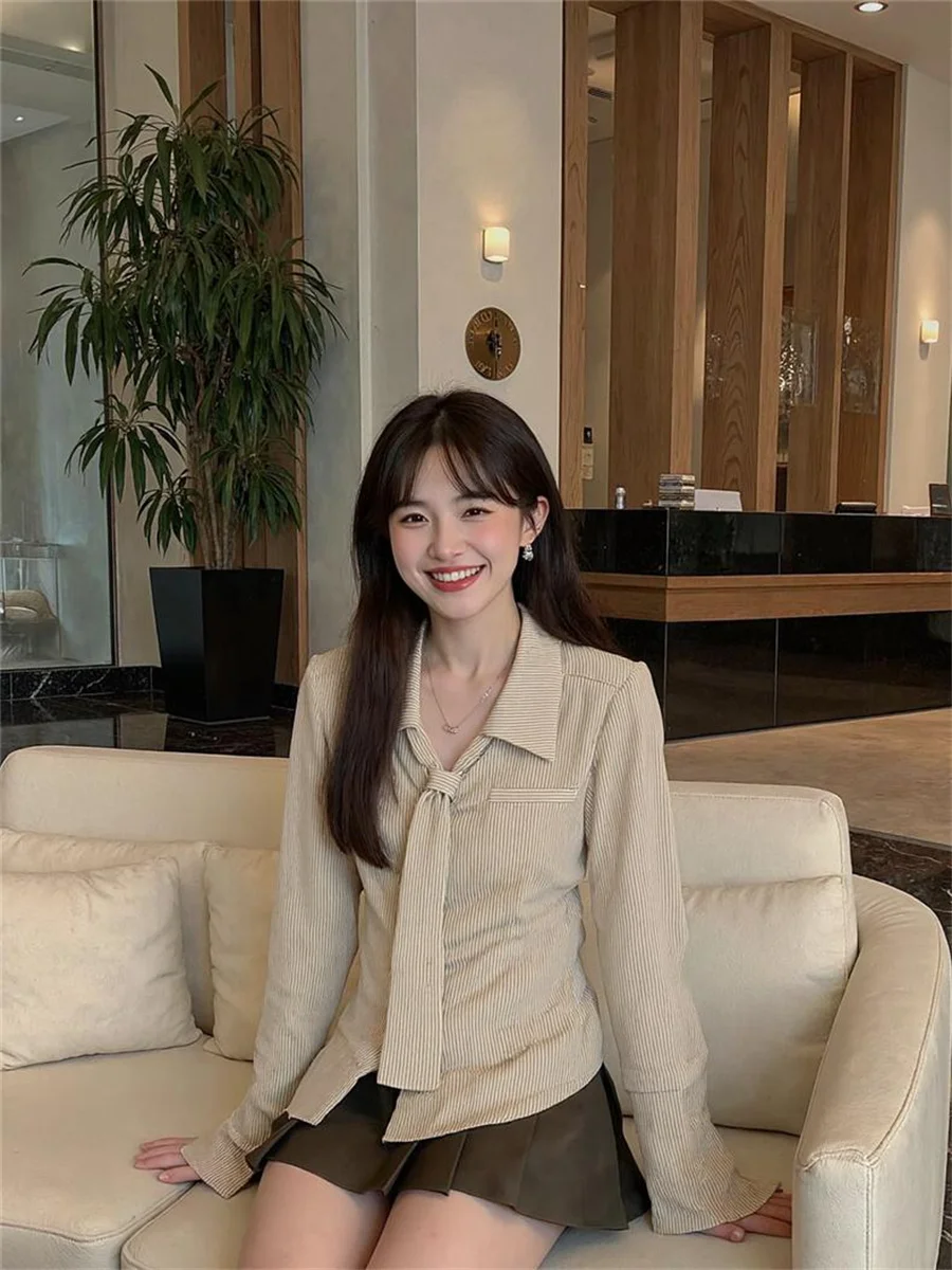 

Corduroy Shirts Women Autumn Winter Thick Warm Texture Velvet Feel Long Sleeve Button-front Vintage Casual Streetwear Loose