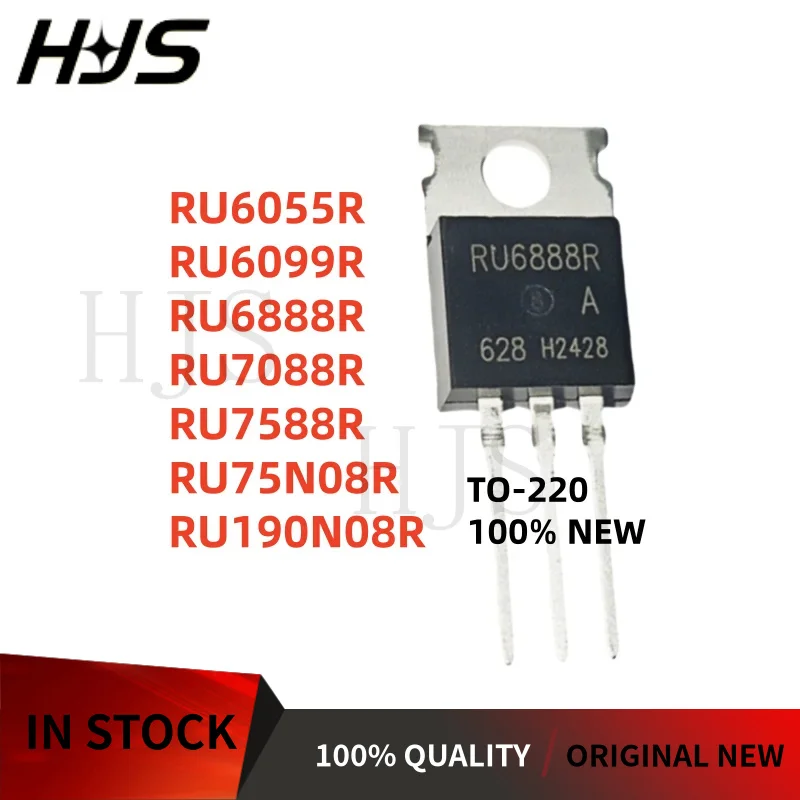 

10 шт./лот, 100% качество RU190N08R RU7588R RU6055R RU6099R RU75N08R RU7088R RU6888R TO-220 MOSFET трубка