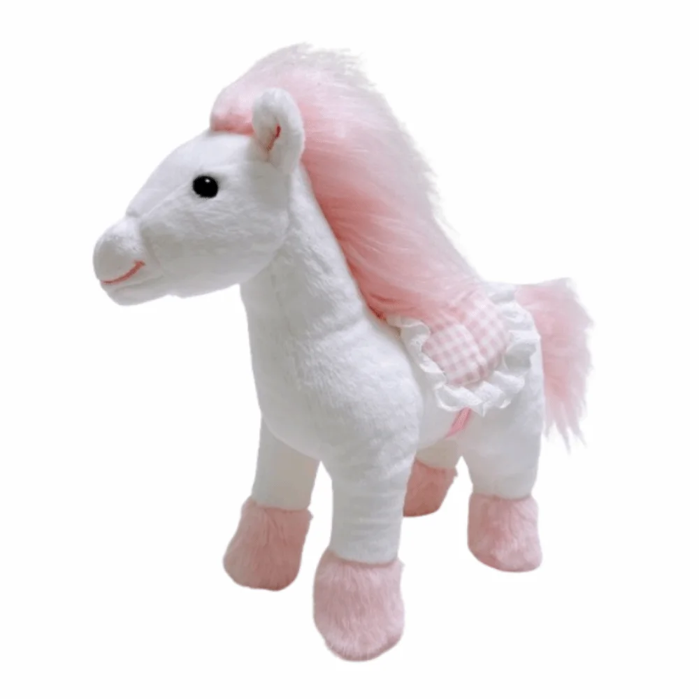 

Unique Cute Stuffed Animal Horse Kawaii Lifelike Cartoon Steed 30cm Fluffy Racing Horse Year of The Horse
