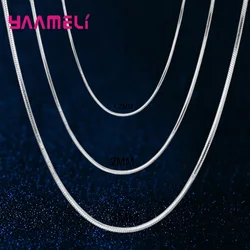Promotion Sale Real Pure 925 Sterling Silver Necklace Chain with Lobster Clasps Men Women Collar 1.2MM/3MM/4MM 16-30 Inch