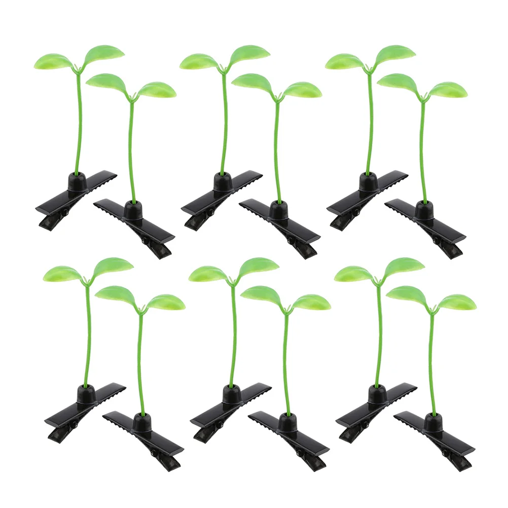 

80Pcs Bean Sprout Hair Clips Cute 3D Mini Plants Hairpin Festival Rave Hair Accessories Leaves Clips Set Plant Hairpin