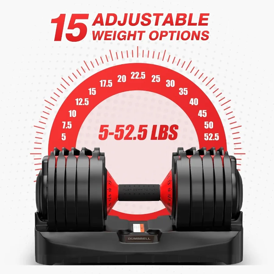 Adjustable Dumbbells Set of 2 for Home Gym Fitness Free Weights Set