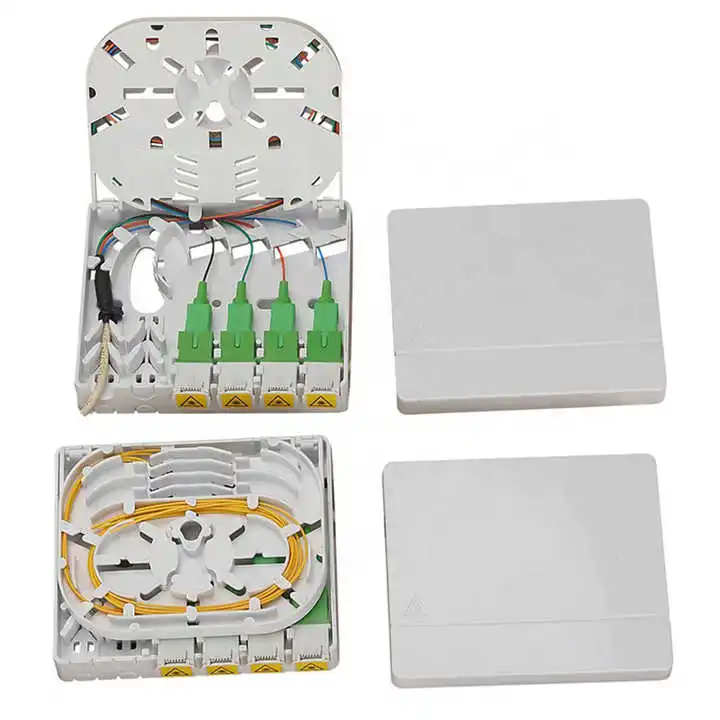 4cores SC APC/UPC FTTH shutter fiber optic splice tray ABS/PC  Fiber Optic Termination Box