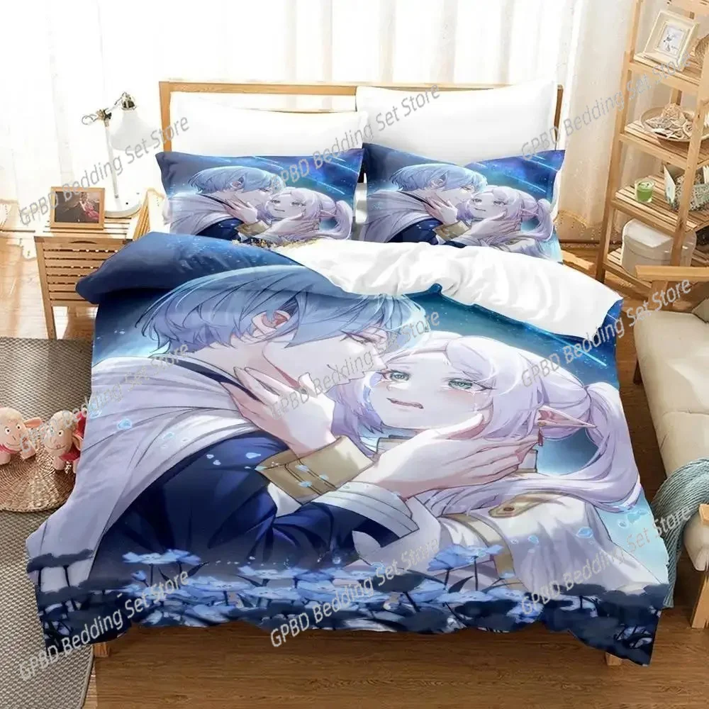 

Anime Frieren Beyond Journey's End Comfortable Duvet Quilt Cover Pillowcase Bedding Set Children Bedroom Decoration Home Textile