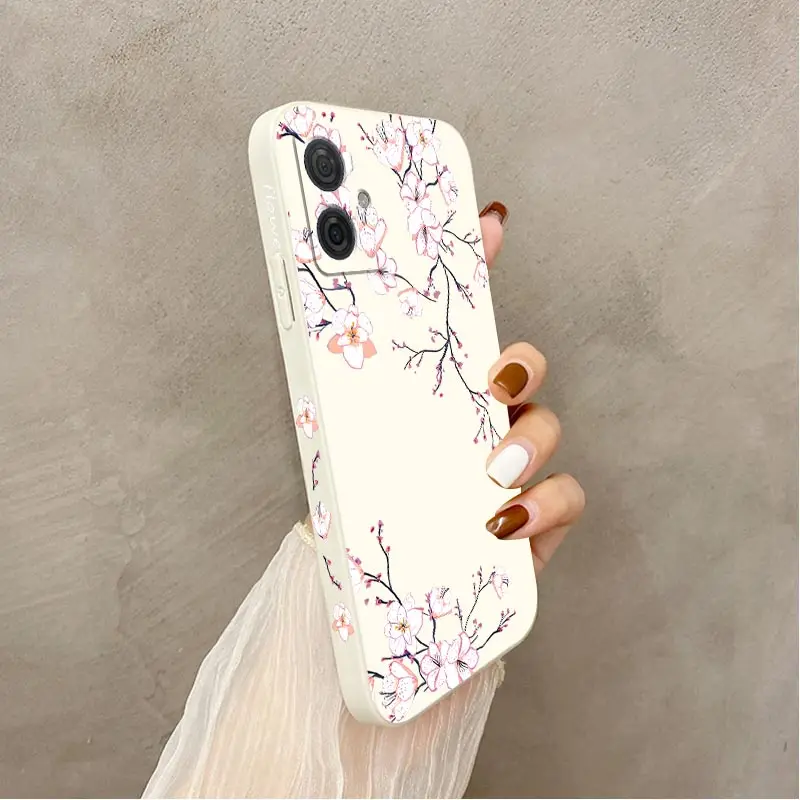 G54 Bright Orchid Silicone Phone Case For Motorola Moto G42 G54 G22 G24 G100 G52 G14 G53 G72 G50 G34 G9Plus G8Play G84 Cover