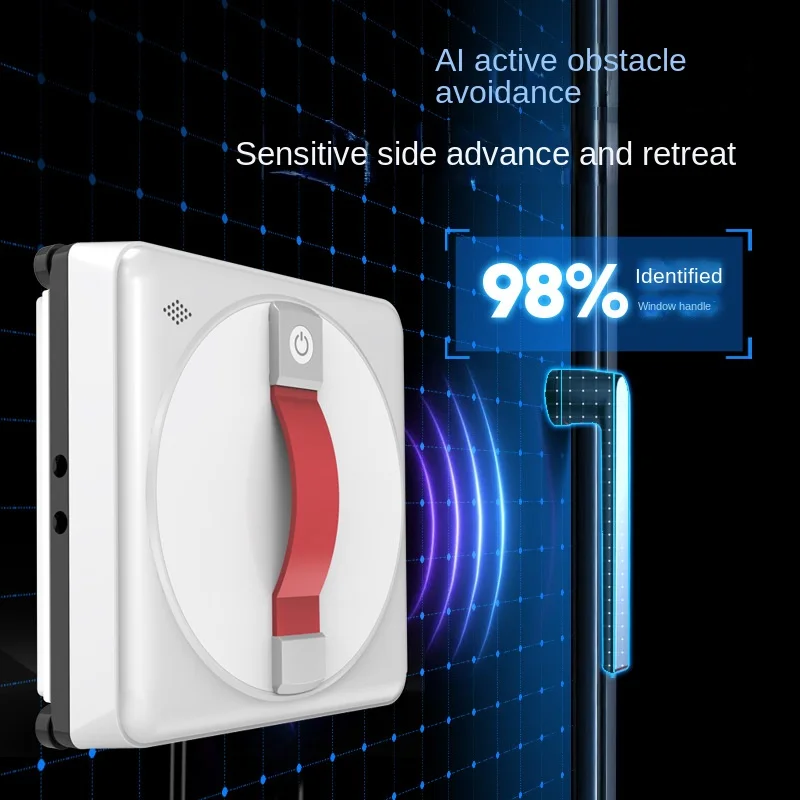 Cepillo de limpieza eléctrico fino para el hogar, limpiador de ventanas inteligente totalmente automático, aplicación de voz, robot limpiador de ventanas