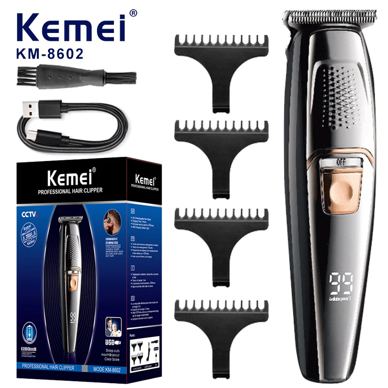 kemei Hair Clippers for Men Cordless Barber Clippers Professional Hair Cutting Kit Rechargeable Beard Trimmer Home Haircut Set