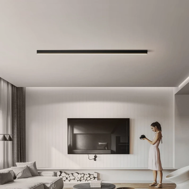 Minimalist LED Ceiling Lighting Strip Surface Mounted Linear Lamp Aisle Balcony Bedroom Dining Room Background Wall Ceiling Lamp
