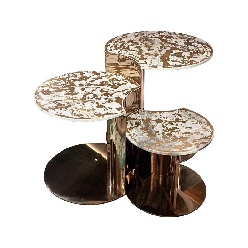 Postmodern light luxury edge few stainless steel small coffee table