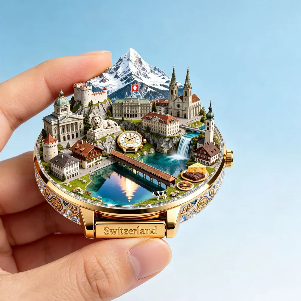 Switzerland Metal Refrigerator Magnet3D Embossed Travel Souvenirs Creative Home Decoration Gift for Kitchen Fridge