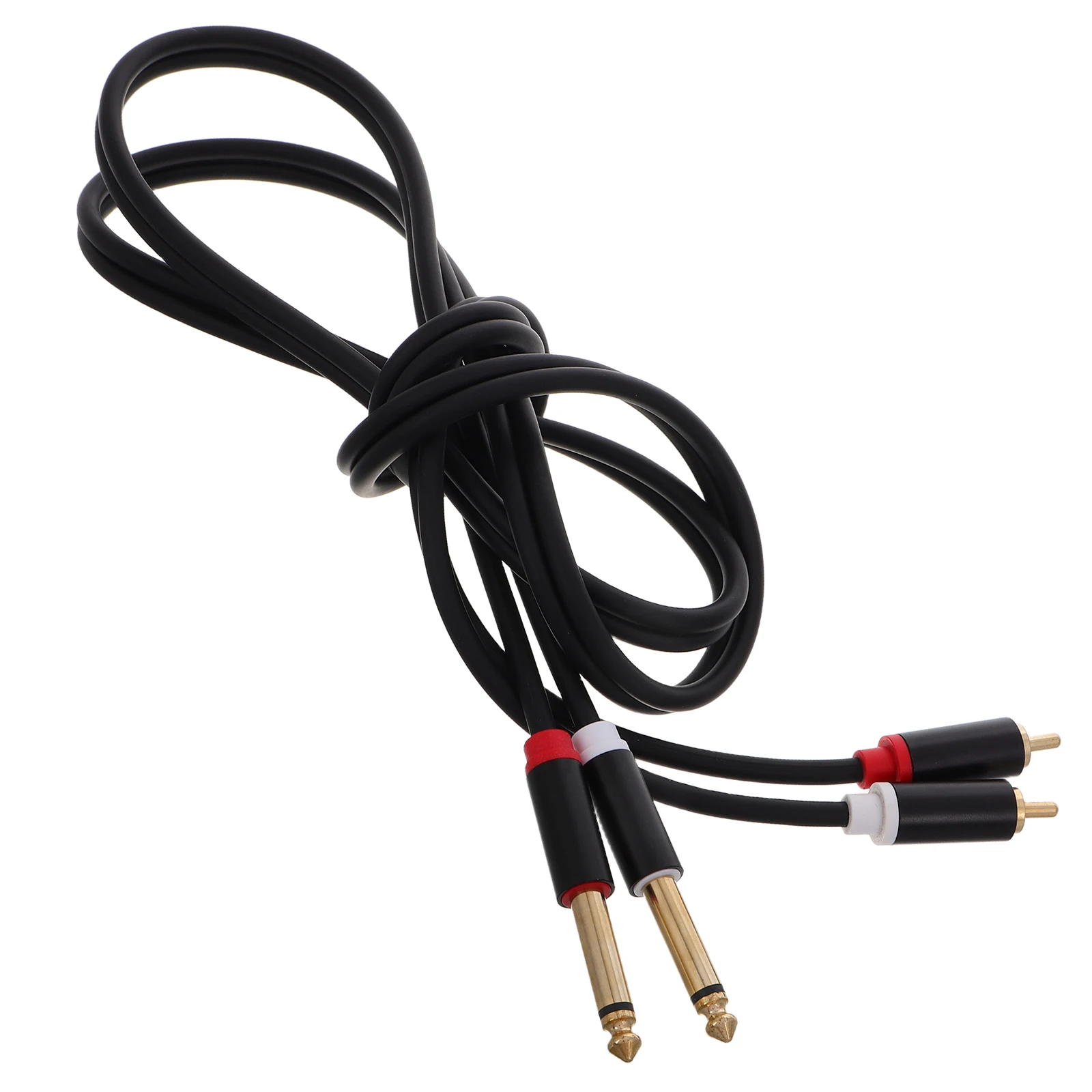 

Dual Stereo Audio Cable 6.35Mm Gold Plated Sturdy Signal Stable Durable Connection For Mixer Amplifier Instruments
