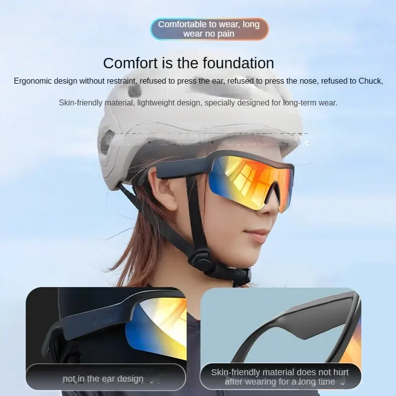 Smart Bluetooth Glasses Headset Integrated Wireless Sports Long-lasting Multi-functional High-definition Cycling Glasses Headset