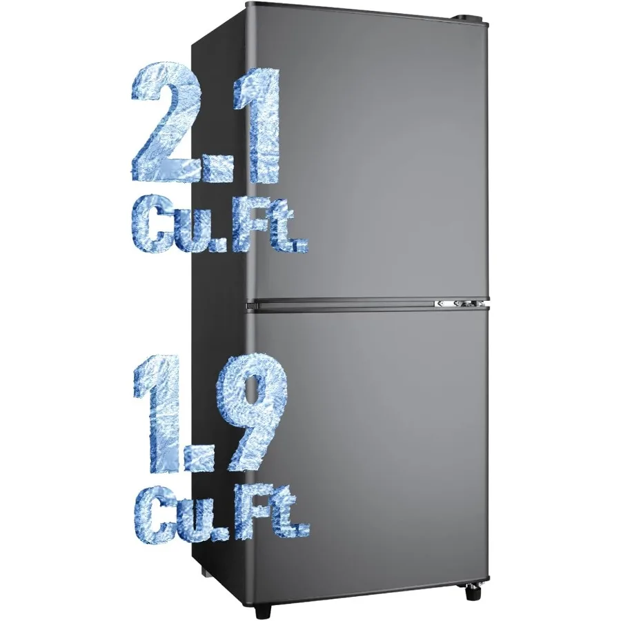 

4.0 Cu.Ft Fridge with Bottom Freezer and Drawer 2 Door Refrigerator with 7 Adjustable Temperature Settings for Bedroom Dorm Off