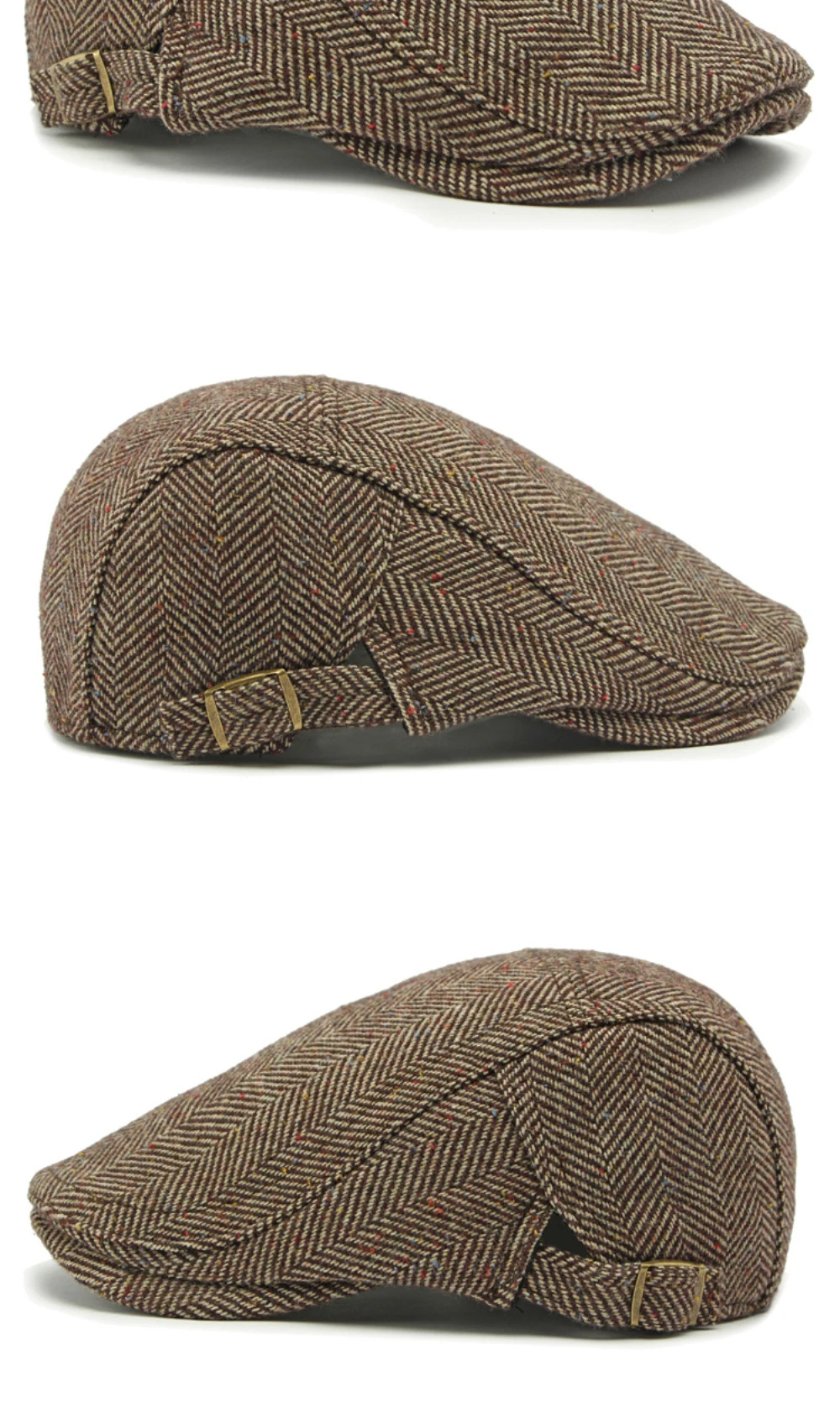 HT4546 Baskenmütze Wolle Hut Männer Frauen Angepasst Ivy Flache Kappe Retro Künstler Maler Gestreiften Baskenmütze Hut Männlich Weiblich Herbst Winter Baskenmütze Kappe – Detail 8