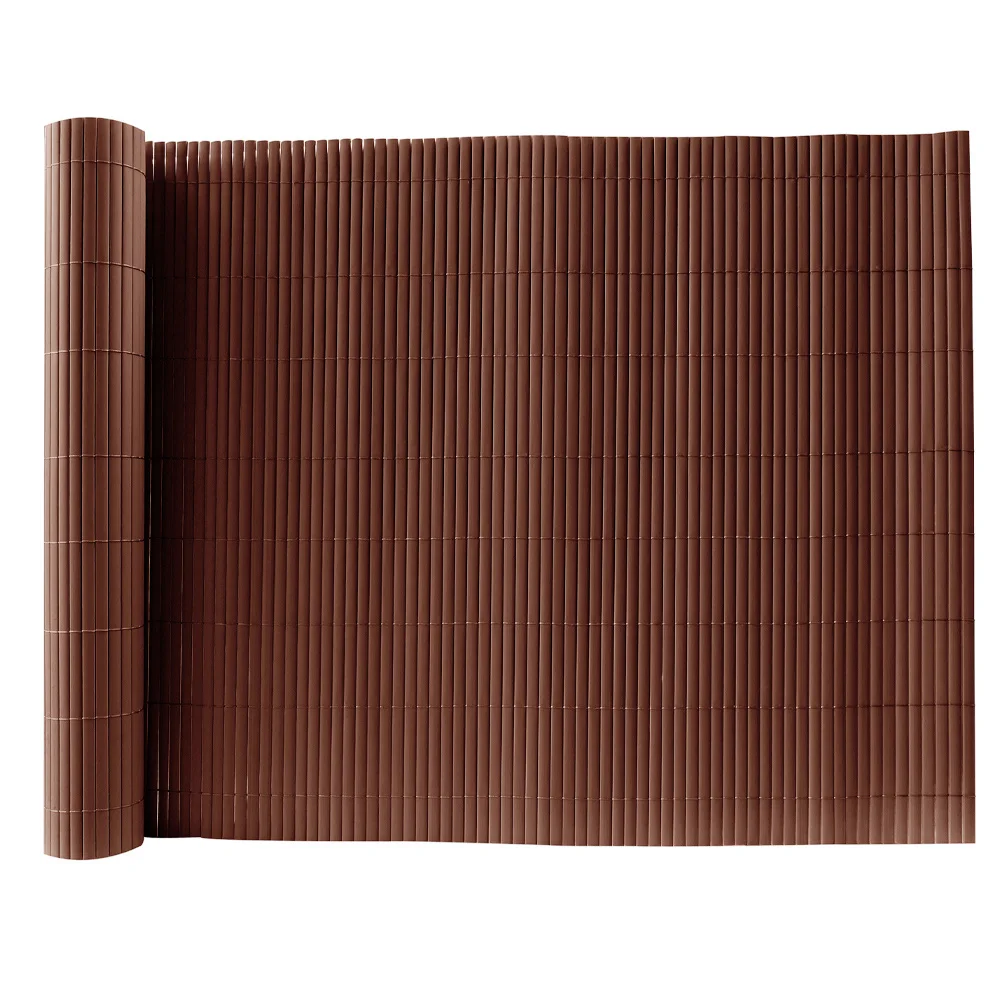 Brown PVC Fence Screen Bamboo Mat Border Panel Garden Wall Privacy Protect,2x3M