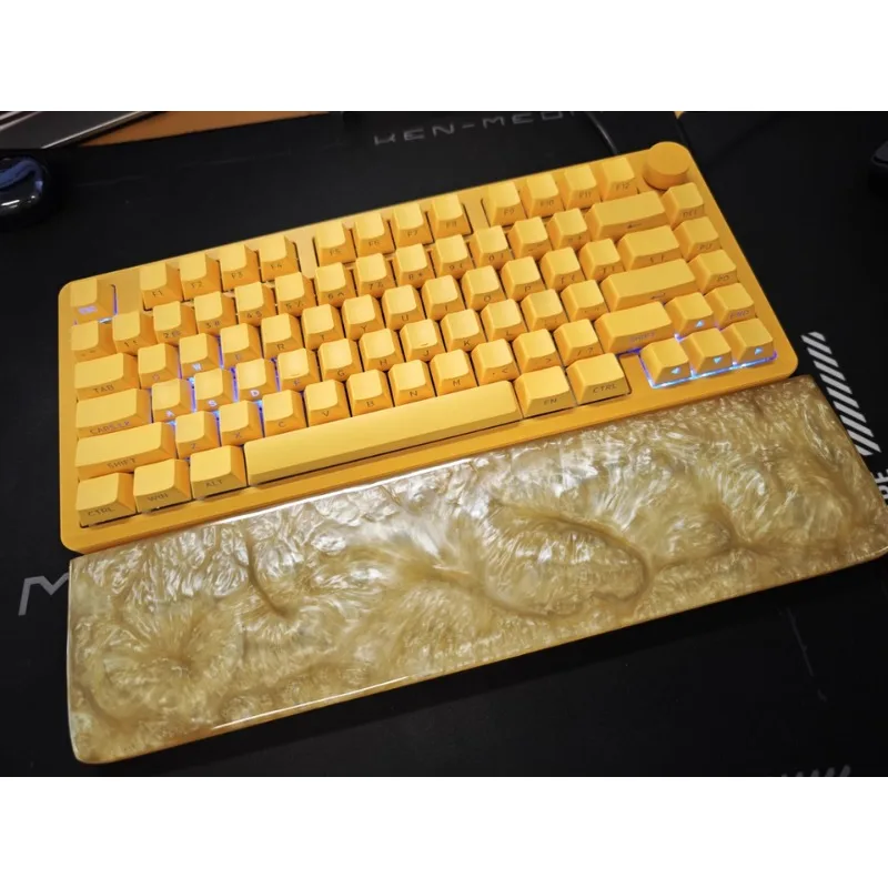 

Resin/Wood Comfortable Wrist Bowl Holder 61 Keyboard Palm Wrist Rest Mechanical Keyboard Wrist Rest Wooden Bowl Protection Pad