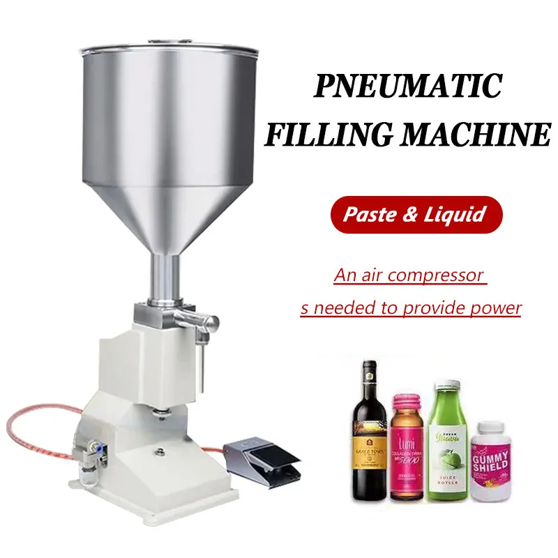 

A02 Pneumatic filling machine liquid paste quantitative stainless steel filling machine cosmetics honey portioning filling