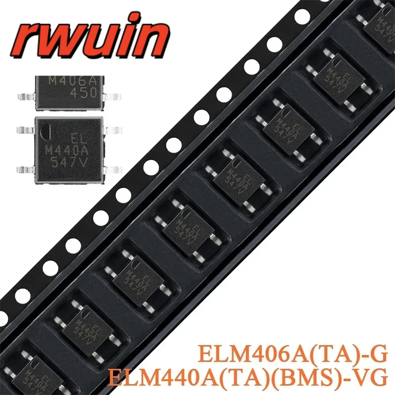 50PCS/5PCS ELM406A(TA)-G ELM440A(TA)(BMS)-VG SOP-4 ELM406A ELM440A Solid State Relay Optocoupler