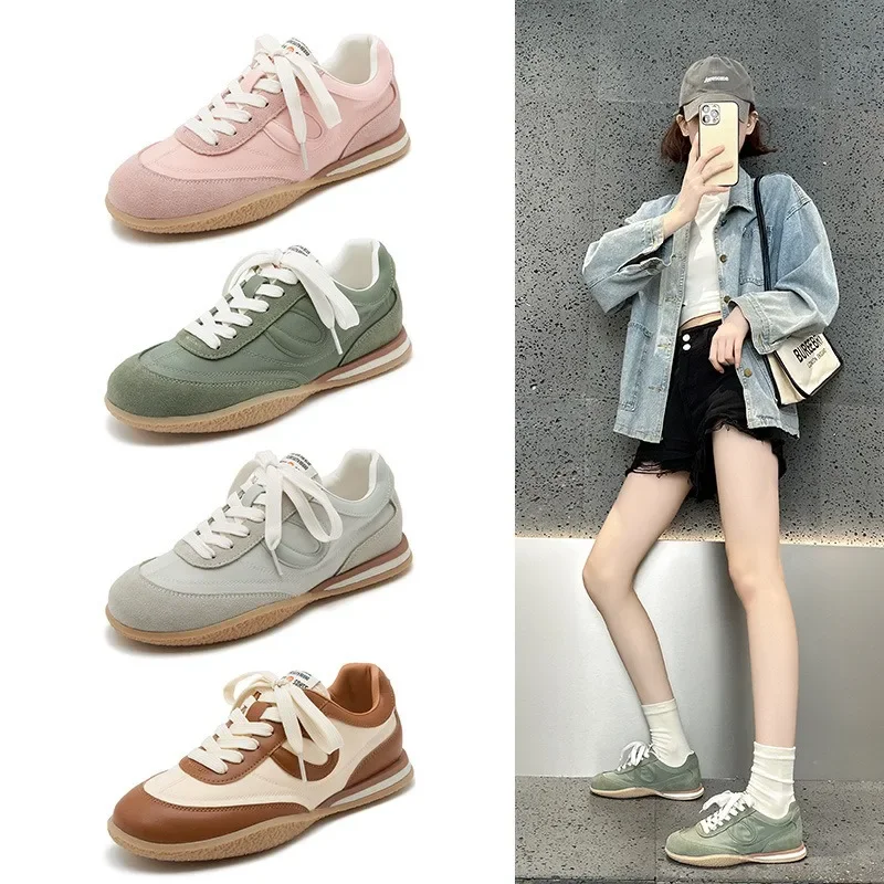 

Spring and Summer New Splicing Sports Leisure Moral Training Shoes Retro Contrasting Color Jogging Student Trendy Sneakers Women