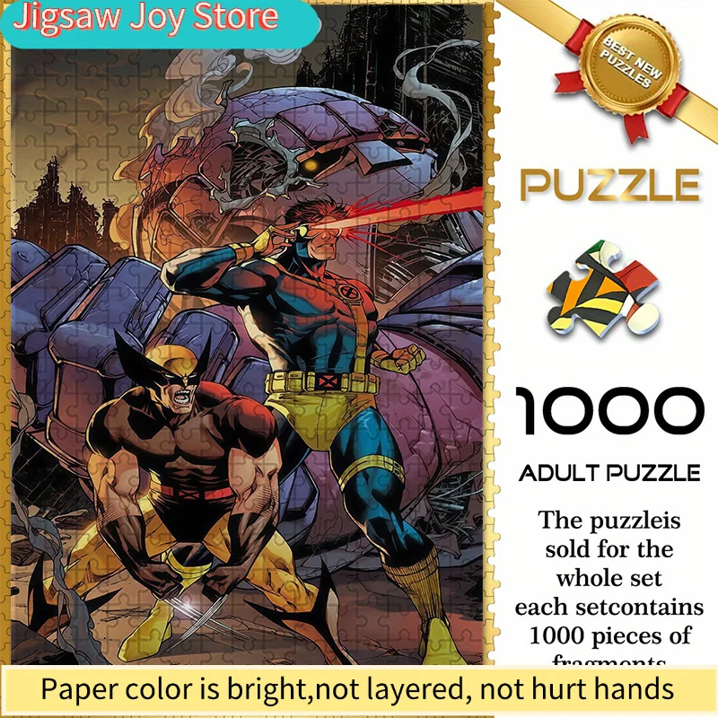 

of Marvel-Themed Seamless Puzzles Z12.8-33, Featuring a Battle Scene with Wolverine And Cyclops - Durable Thick Puzzle, a Grea