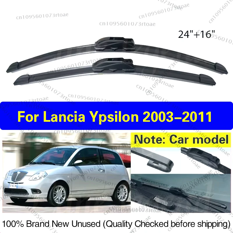 

For Lancia Ypsilon 2003 - 2011 Car Wiper Blades Soft Rubber Windshield Windscreen Front Window Blades 24"+16" Car Accessories