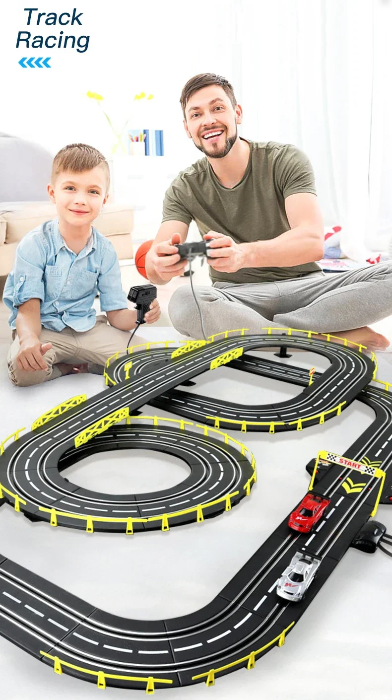 Pista da Corsa per Auto Slot in Scala 1:43 - Giocattolo Elettrico Die-cast, Alta Velocità, Senza Batterie, Per Adulti 18+