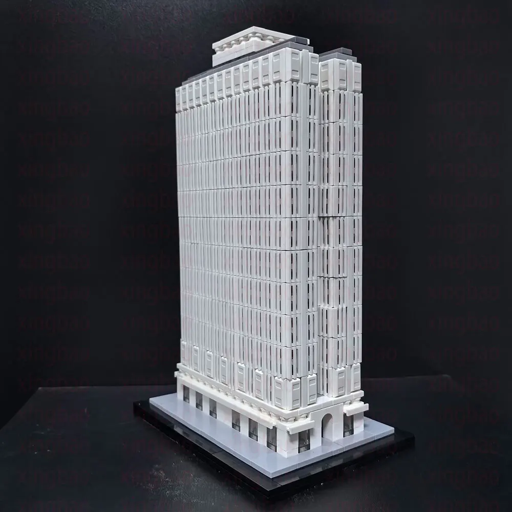 1307PCS Building Blocks MOC Fair Building Urban Classic Building Landmark 1:800 Scale Skyscraper Children's Birthday Gift