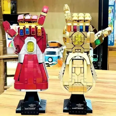 32cm Figure Blocks Bricks Toys Iron Man Nano Gauntlet Thanos Infinity  Building Gloves Plastic Iron Man Diy Puzzle Model