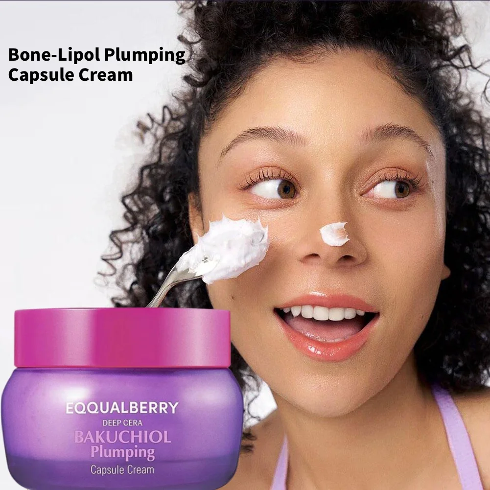 Bakuchiol Capsule Cream Plumping Effect Deep Hydration Improves Elasticity Firmness Multiple Plant Extracts Repair Formula