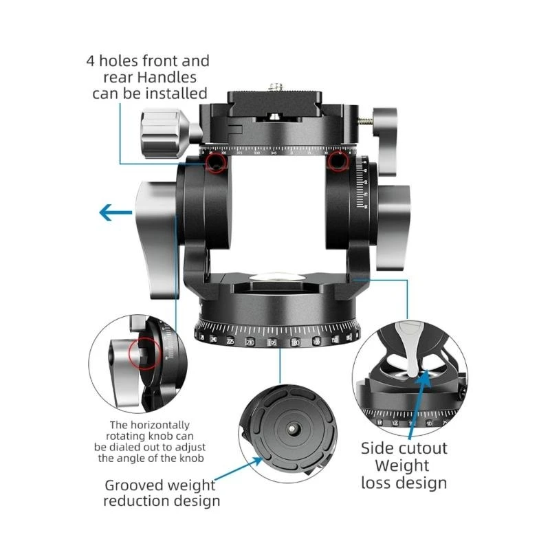 31ba Hydraulikflüssigkeit Video -Dämpfung Kopf Panoramablast Stativstativmonopoden Kamerahalter Stand für mobile SLR DSLR – Detail 10