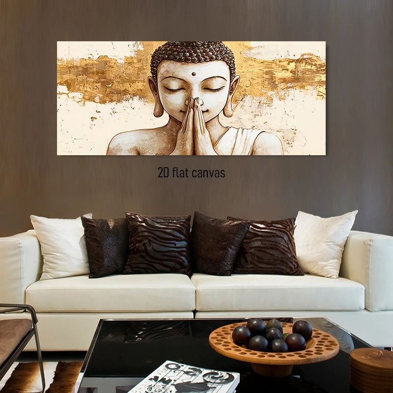 1pc (No frame),1 Zen Buddha statue decoration painting, home high-definition printing, frameless painting, 2D flat