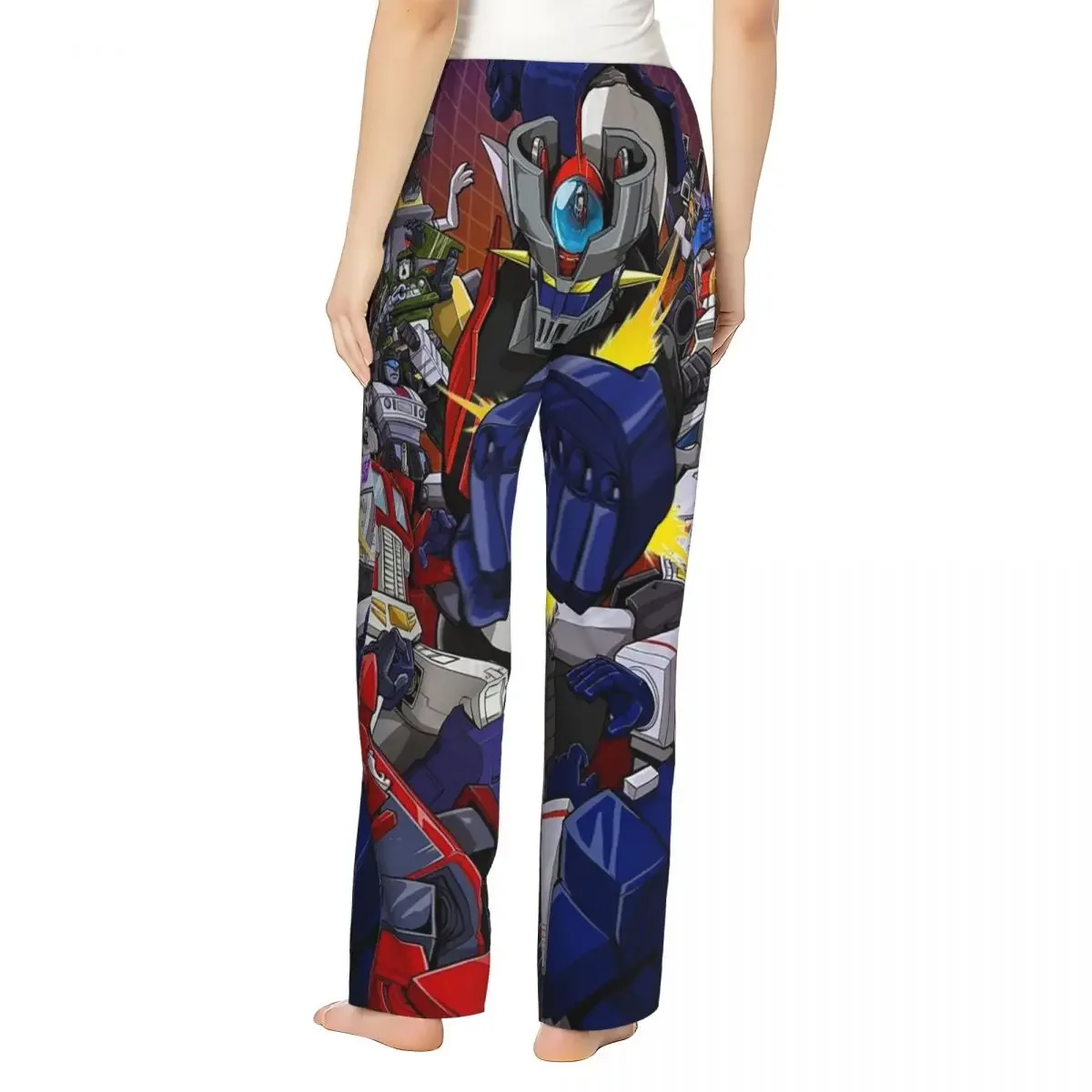 Custom Mazinger Z Mad Robot Grendizer Anime Manga Women Pajama Pants Lounge Sleep Sleepwear Bottoms with Pockets