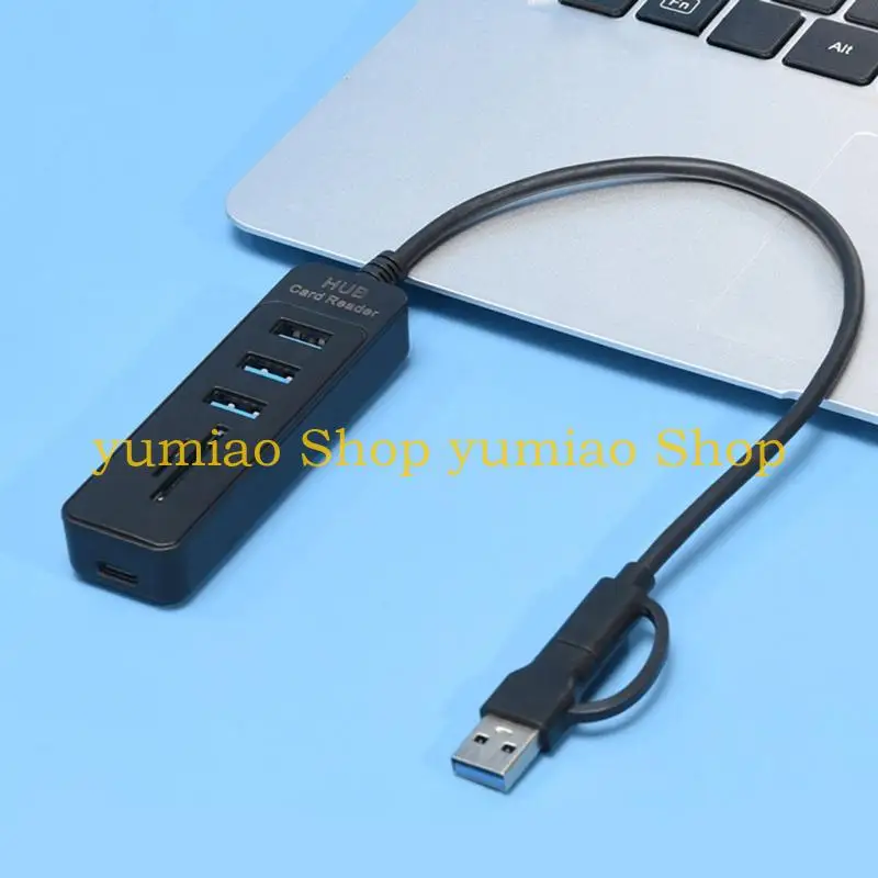587B 5 In 1 Expansion Hubs USB3.0 2x USB2.0 Slots SDTF Memory Card Reader For Computers Smartphone
