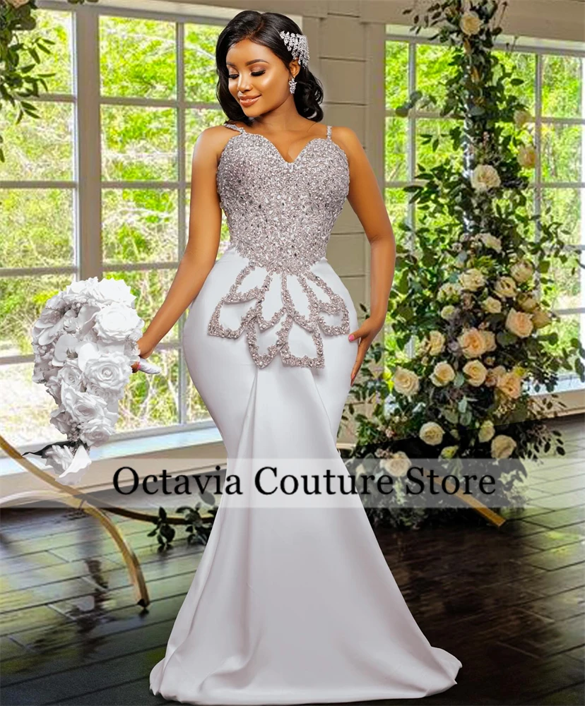 

Elegant White Sweetheart Beach Wedding Dresses 2024 Bead Crystal Rhinestone Formal Gown vestidos de fiesta