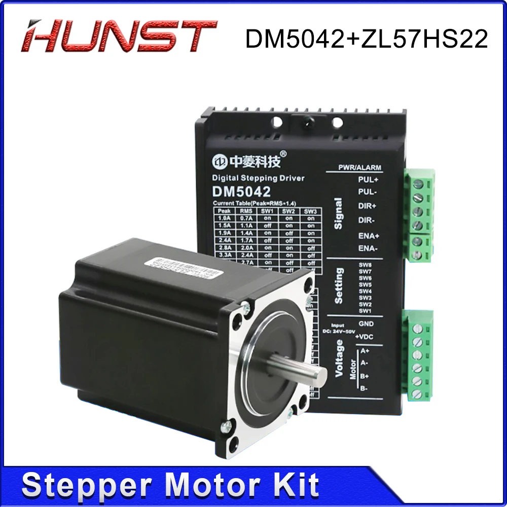 

HUNST 2 Phase Open Loop Stepper Motor Kit DM5042+ZL57HS22Φ8 for Laser 3D Printer CNC Engraving Milling Machine