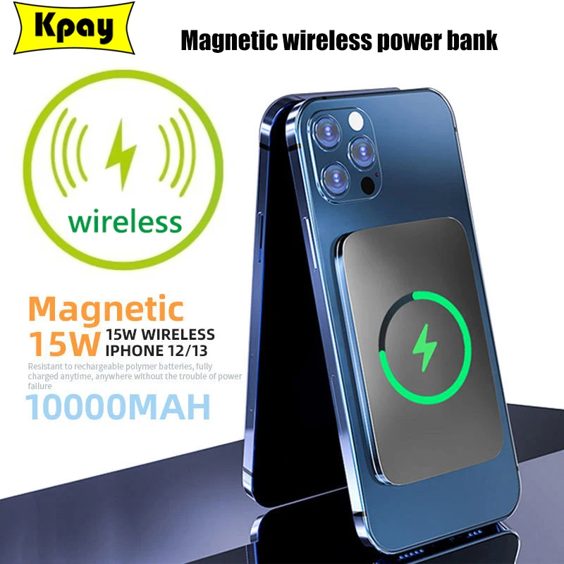 

Portable Macsafe Power Bank 10000mAh Magnetic Wireless Charger For iPhone 15 14 13 Pro Max External Auxiliary Battery Powerbank