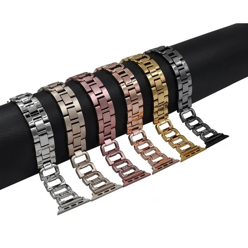 Link bracelet For Apple watch band 45mm 41mm 44mm/40mm correa iwatch series 7 6 5 4 3 42mm/38mm Stainless Steel strap wrist belt