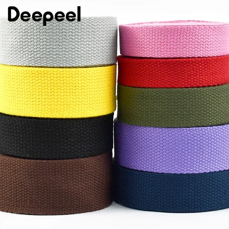 10Meters Deepeel 20-38mm Polyester Cotton Webbing 2mm Thick Canvas Bag Ribbon Band Backpack Strap Belt Tape Craft Accessories