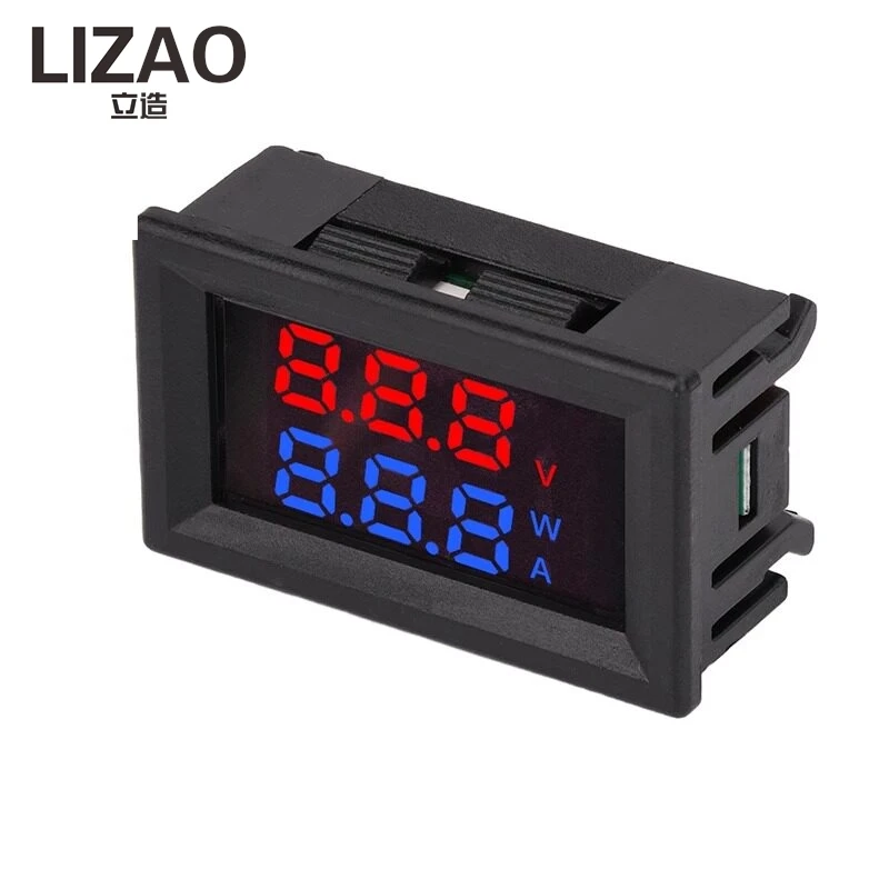 LIZAO Digital Voltage Current Power Meter 3-Digit Display Voltmeter Ammeter Power Tester 3-in-1 Module