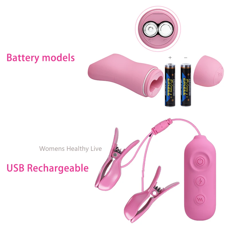 Vibrating Electric Shock Nipple Clamp Vibrator Adult Masturbator Sex Toys for Women/Men 18+ Breast Stimulator Accessories Clips