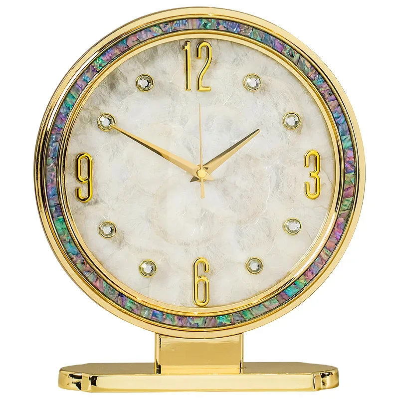 

Modern light luxury high-end shell home clock, simple living room decorative clock