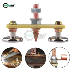 Double Welding Magnet Head Magnetic Welding Fix Ground Clamp Strong Magnetic Welding Support for Electric Weld Ground Hand Tool