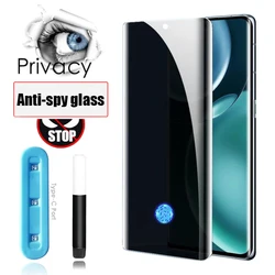 Fingerprint Unlock UV Liquid Full Glue Anti Spy Privacy Screen Protector For Huawei Nova 7 8 9 10 11 12 Pro Ultra Tempered Glass