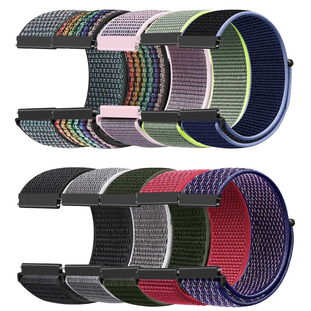 Straps For Amazfit bip 6-5-3/u/S/pro Sport 20mm/22mm Bracelet for Amazfit GTS 4/3/2/2e/4 Mini/GTR 4/3/3 Pro/2/2e Nylon loop band