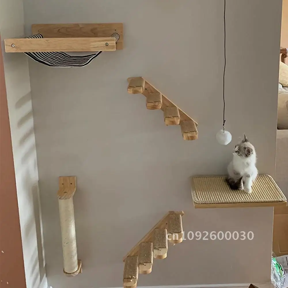 

Wall-mounted Pet Cat Suspension Kitten Bridge Pedal Sisal Cat Cat And Moon Furniture Used Activities Ladder Hammock Indoor For