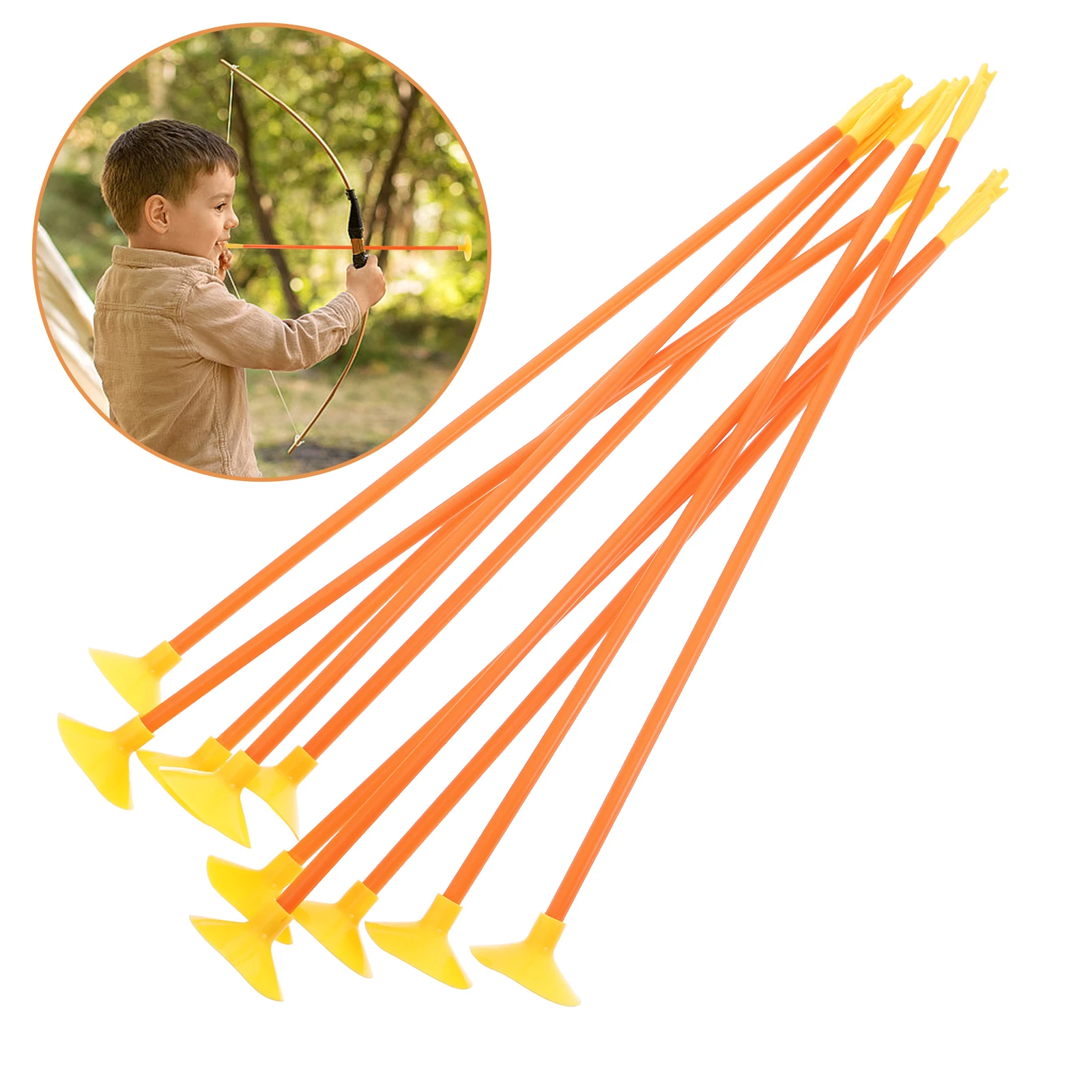 10pcs Replacement Suction Cup Arrows Kids Archery Toy Replacement Arrows with Rubber Tip Outdoor Indoor Sports for Boys Girls