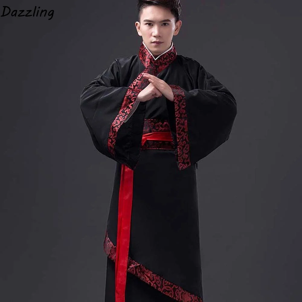 

Outfit Ancient Chinese Men Hanfu Cosplay Folk Dance Chinese Men Ancient Dress Stage Costumes Black Men Ancient Costume Outdoor