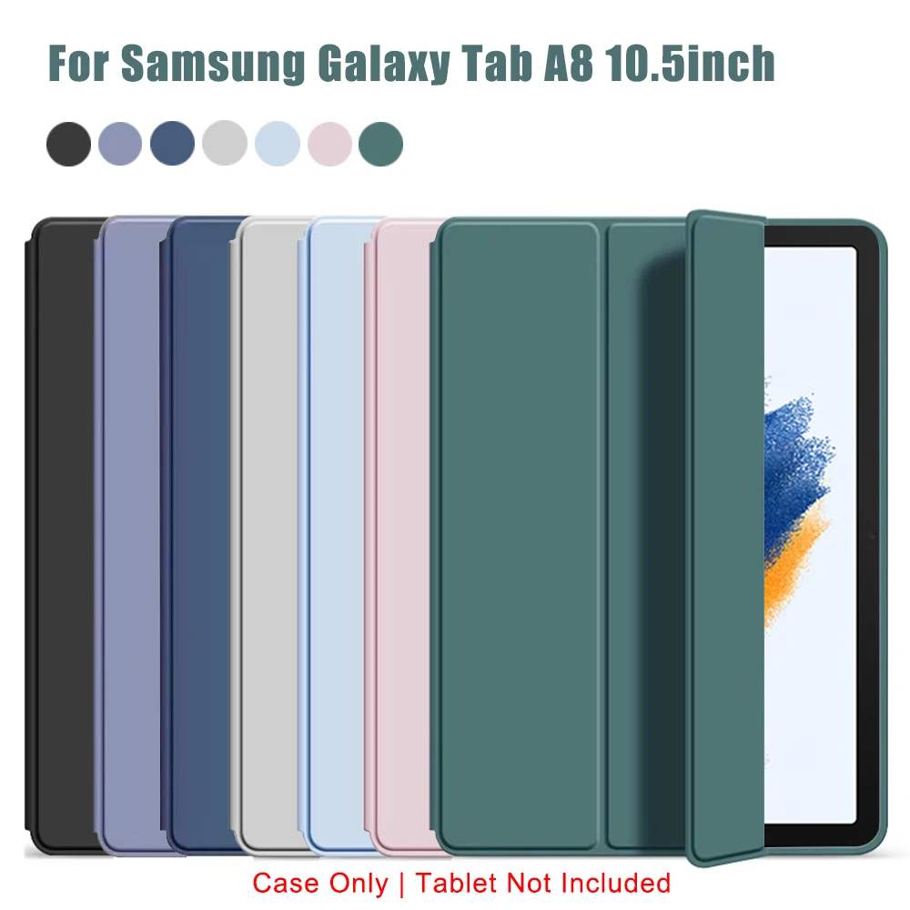 

Трехсекционный флип-чехол для Samsung Galaxy Tab A8 2022 10,5 дюймов SM-X200 SM-X205, магнитная подставка, защитный чехол из искусственной кожи
