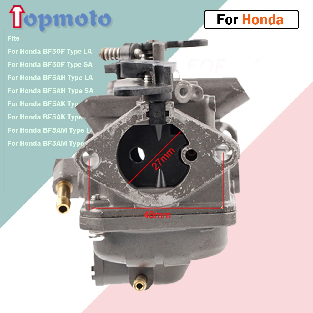 Boat Carburetor Carb For Honda BF5 BF50 5HP 4-Stroke Engine Outboard Carb BF 50FBF5AH BF5AK BF5AM Replace #16100-ZV1 Motocross