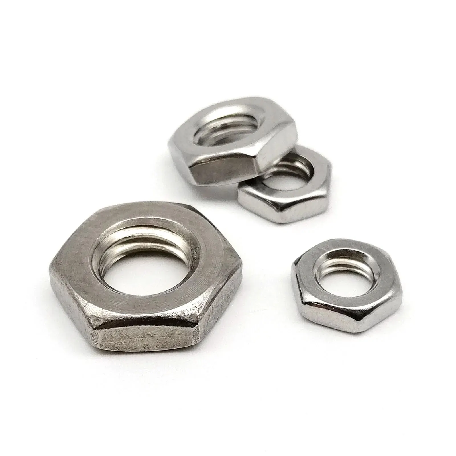 210szt Zestaw cienkich nakrętek sześciokątnych M2 M2.5 M3 M4 M5 M6 M8 Zestaw asortymentowy Pudełko 304 A2-70 Stal nierdzewna DIN439 GB6172